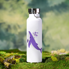 Ästhetischer lila Wal und Lilien 22oz Thor Wasser Trinkflasche