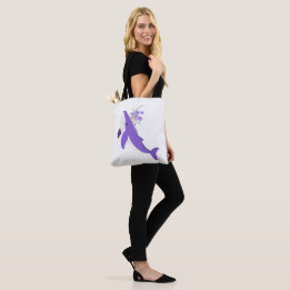 Ästhetischer lila Wal und Lilien All-Over-Print  Tasche