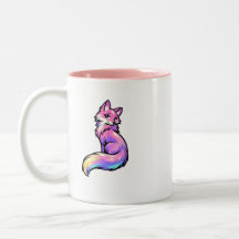 Ästhetischer Pastell-Galaxie-Fuchs-Kaffeebecher
