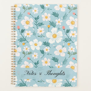 Ästhetischer Pastellblauer Blumen Custom Name Plan Planer