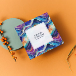 Ästhetischer Regenbogen-Glitzer Quadratische Visitenkarte