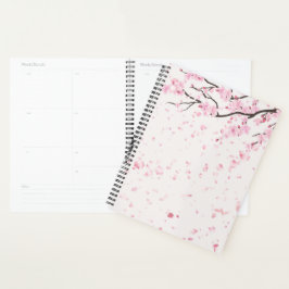 Ästhetischer Sakura-Rosa-Blumen-Personalplaner Planer
