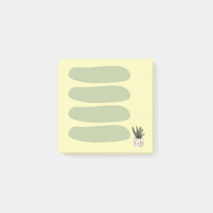 Ästhetischer Salbeigrüner und Gelber Topfpflanze-T Post-it Klebezettel