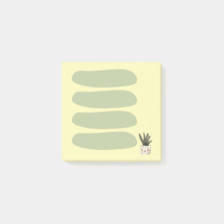 Ästhetischer Salbeigrüner und Gelber Topfpflanze-T Post-it Klebezettel