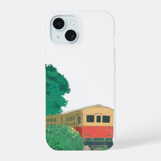 Ästhetischer Vintage-Zug-Kunstprint | Natur Reise iPhone 15 Hülle