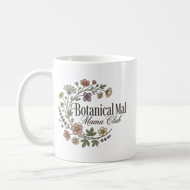Ästhetischer Wildblumenkranz Kaffeetasse (Links)