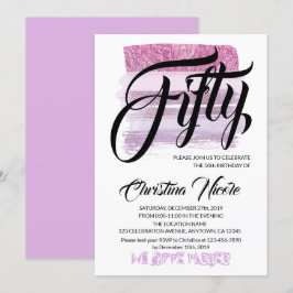 Ästhetisches Amethyst Lila Glitzer Moderner Geburt Einladung