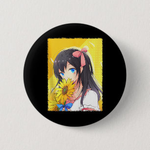 Ästhetisches Anime-Mädchen Süßes Anime-Geschenk Fü Button