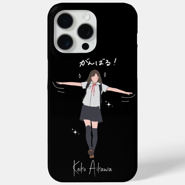 Ästhetisches Anime-Uniformmädchen Anpassbar Case-Mate iPhone Hülle (Rückseite)