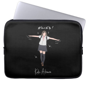Ästhetisches Anime-Uniformmädchen Anpassbar Laptopschutzhülle