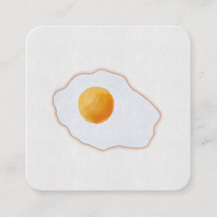 Ästhetisches Aquarell Spiegelei Minimalistische Ku Quadratische Visitenkarte