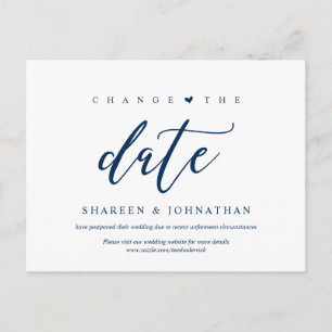 Ästhetisches Blau, Ändern Sie das Datum, Party ver Postkarte