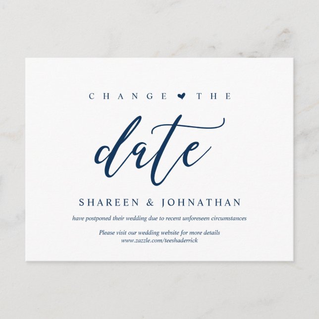 Ästhetisches Blau, Ändern Sie das Datum, Party ver Postkarte (Vorderseite)