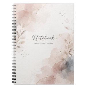 Ästhetisches Blumen-Spiral-Foto-Notizbuch Notizblock