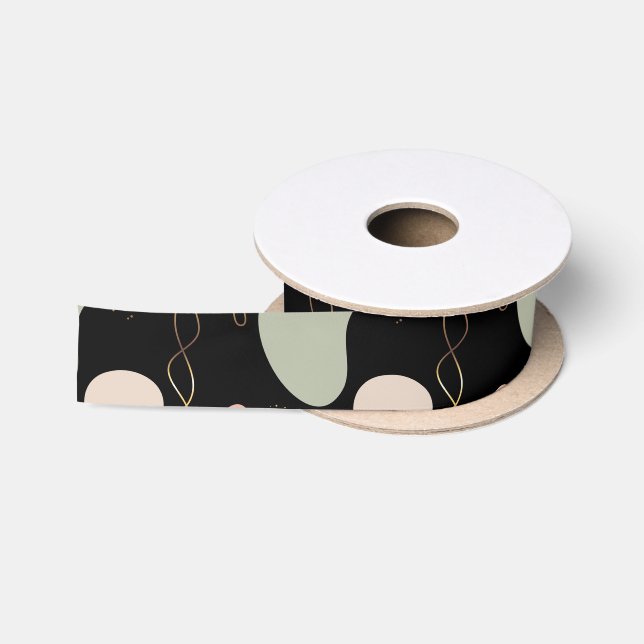Ästhetisches Boho Geometrie-Muster für Bio Formen Satinband (Spule)