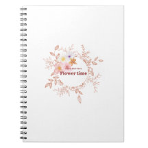 Ästhetisches botanisches Blumenkranz-Notizbuch