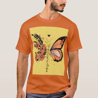 Ästhetisches Botanisches Wildblumen-Monarch-Kunst- T-Shirt