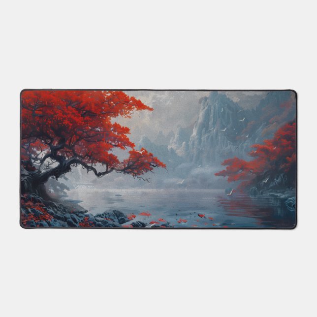 Ästhetisches Desktop - Landschaftliche Rote Bäume  Schreibtischunterlage (Vorderseite)