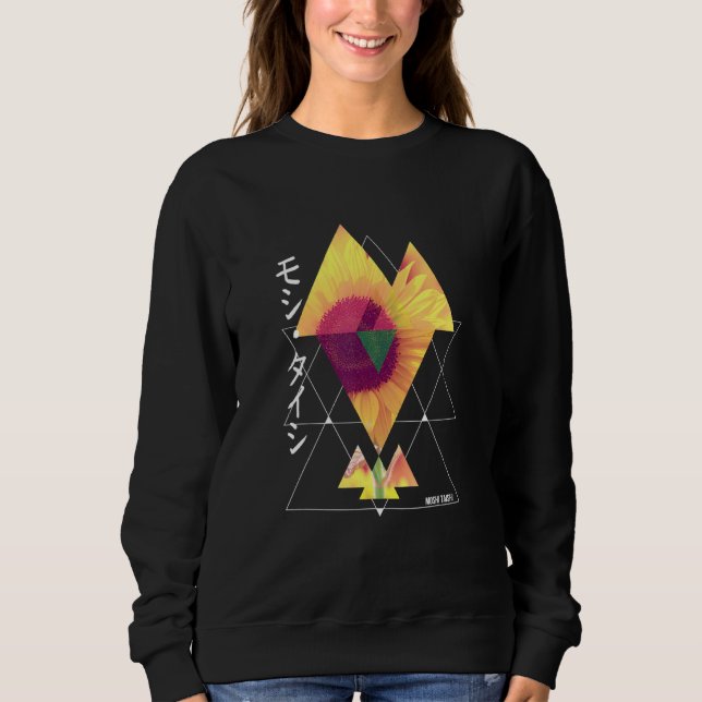 Ästhetisches Dreieck Sonnenblumen Streetwear Trend Sweatshirt (Vorderseite)
