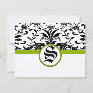 Ästhetisches Elegant im Apple Green Filigree Style RSVP Karte