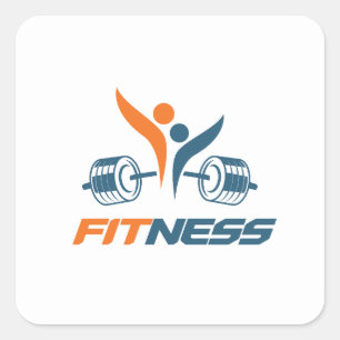 Ästhetisches Fitnessstudio / Fitness Trainiere v Quadratischer Aufkleber