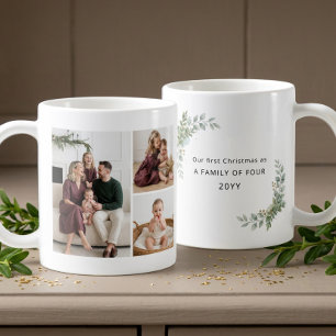 Ästhetisches Foto vom ersten Weihnachten einer vie Kaffeetasse