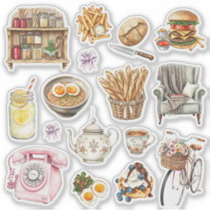 Ästhetisches Glück: Minimalistischer Sticker-Pack Aufkleber