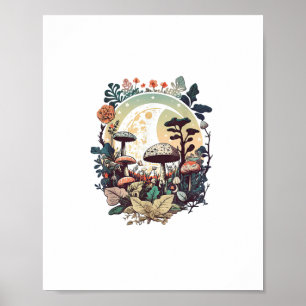 Ästhetisches Goblincore und Cottagecore Pilz Ruhe Poster