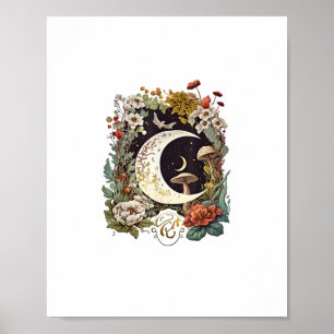 Ästhetisches Goblincore und Cottagecore Pilz Traum Poster