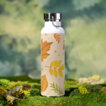 "Ästhetisches Herbstlaub-Muster-Wasserflasche" 