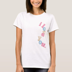Ästhetisches 'ich liebe dich' Wellige Pastell-Typo T-Shirt