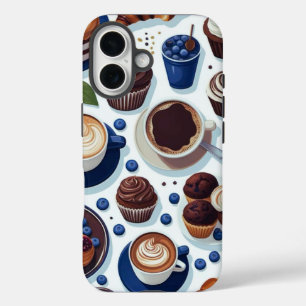 Ästhetisches Kaffee- und Schokoladen-Cupcake-Muste iPhone 16 Hülle