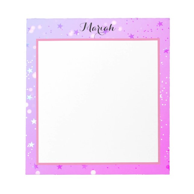 ästhetisches, kurzatmiges rosa Design Notizblock (Vorderseite)