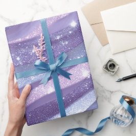 Ästhetisches Lavendel-Irideszentes Glitter-Muster Geschenkpapier