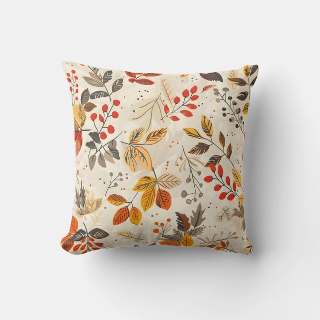 Ästhetisches Leaf-Muster Kissen (Vorderseite)