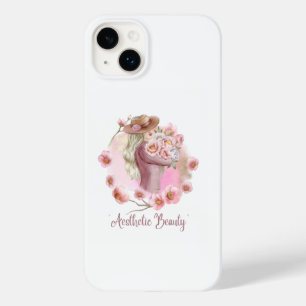 Ästhetisches Mädchen iPhone 14 Case   Schwarz & We