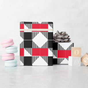 ästhetisches, modernes geometrisches Muster in Rot Geschenkpapier