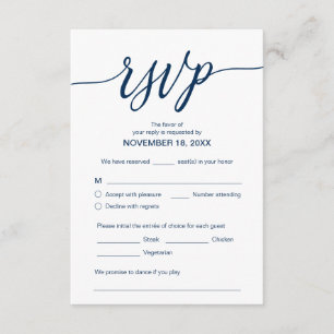 Ästhetisches Navy Blau, Hochzeitessen UAWG, Respek Begleitkarte