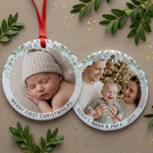 Ästhetisches Neujahrsfoto der ersten Großeltern