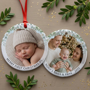 Ästhetisches Neujahrsfoto der ersten Großeltern Keramik Ornament