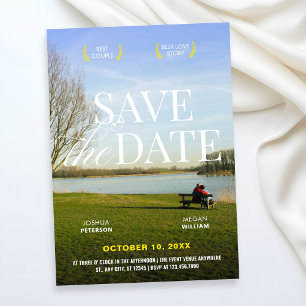 Ästhetisches Romantik-Filmplakat-Foto Save The Date