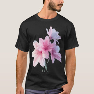 Ästhetisches rosa Lilien-Blumen-Grafik-T-Shirt.  T-Shirt