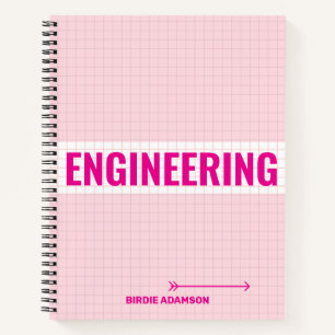 Ästhetisches rosa Mathematik- und Ingenieur-Millim Notizbuch