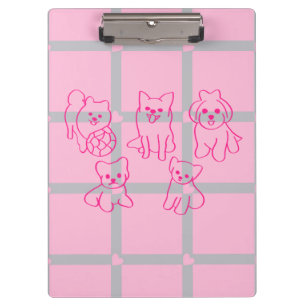 Ästhetisches rosa Muster Hundeliebhaber-Clipbord Klemmbrett