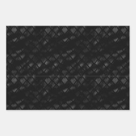 Ästhetisches Schwarz-Braun-Texturmuster Geschenkpapier Set