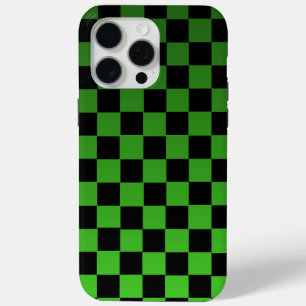 Ästhetisches schwarzes und grünes Schachbrett Retr Case-Mate iPhone Hülle