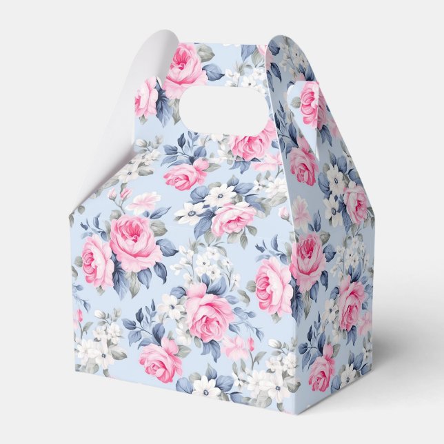 Ästhetisches Shabby Chic Rosa Rosen Nahtloses Must Geschenkschachtel (Vorderseite)