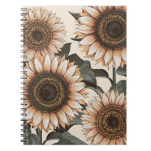 Ästhetisches Sonnenblumen-Notebook