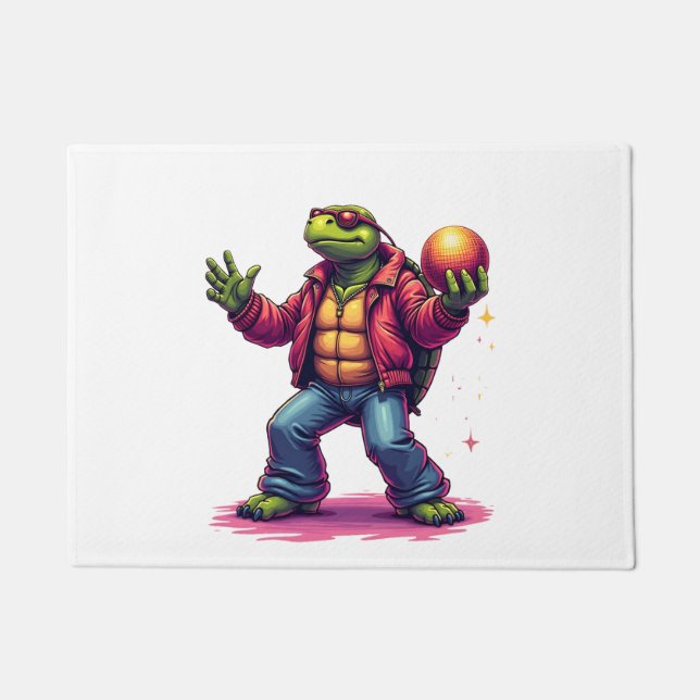 Ästhetisches Turtle Disco T-Shirt Fußmatte (Vorderseite)