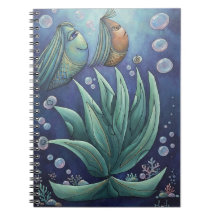 Ästhetisches Unterwasser-Fantasy-Fisch-Spiralnotiz